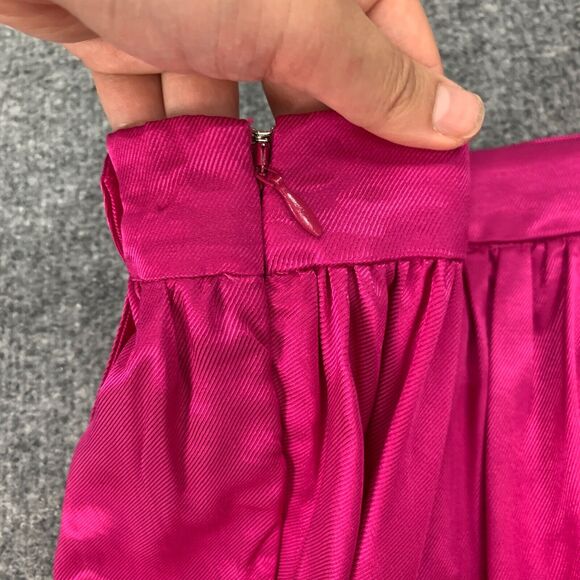 Maeve Tulip Satin Skirt Women 2 Anthropologie Pink Front Split Button Front Wrap - Picture 10 of 16